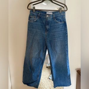 TOPSHOP non-stretch wide leg denim, size 30